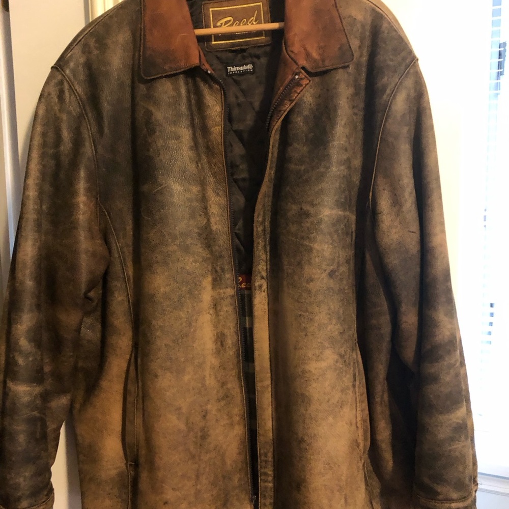 Vintage distressed leather jacket